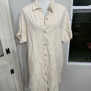 Rhythm Cream Classic Button Up Dress
